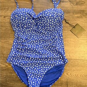 Nip Tuck by Miraclesuit Blue Dot One-Piece Swimsuit